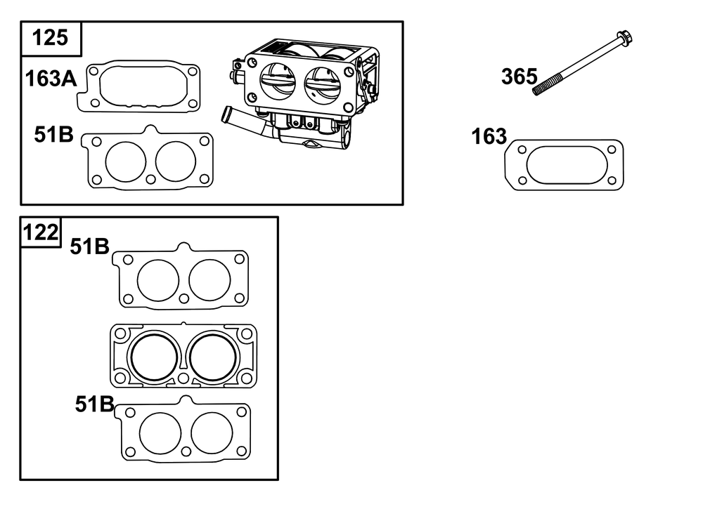 Carburetor Group Diagram and Parts List for 613277-0011-E1 400000 - 699999 Briggs and Stratton Engine